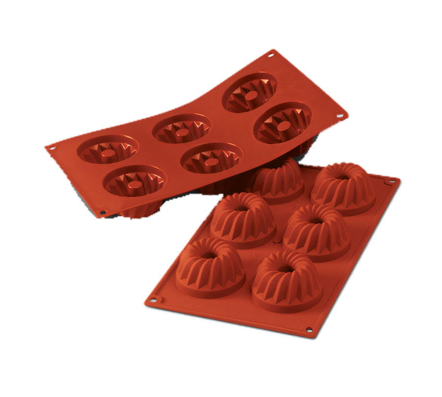 Product image #1 for Silikomart Kougloff Silicone Baking Mold, 6-Section, Red