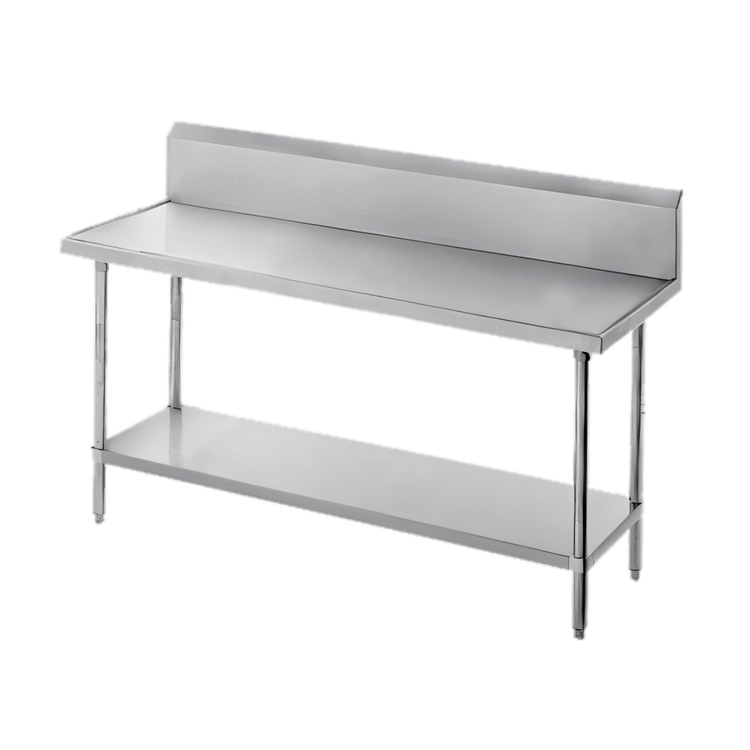Product image #1 for Advance Tabco 72 x 36 Inch 14-Gauge 304 Stainless Steel Work Table with 10-Inch Backsplash and Undershelf