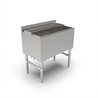 John Boos Slim-Line 30 Inch x 18 Inch Underbar Stainless Steel Ice Bin/Cocktail Unit with 10-Circuit Cold Plate