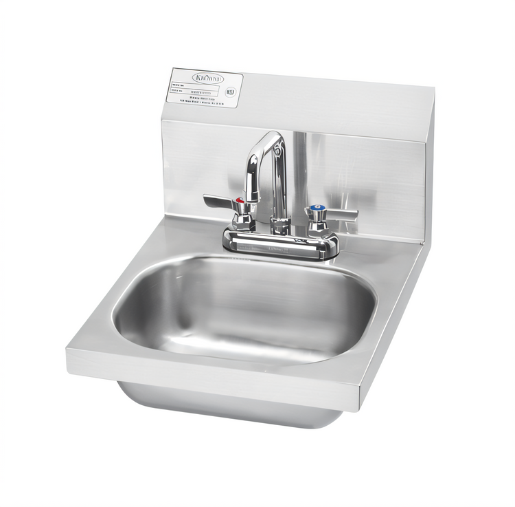 Product image #1 for Krowne Wall-Mounted Stainless Steel Hand Sink with Gooseneck Faucet