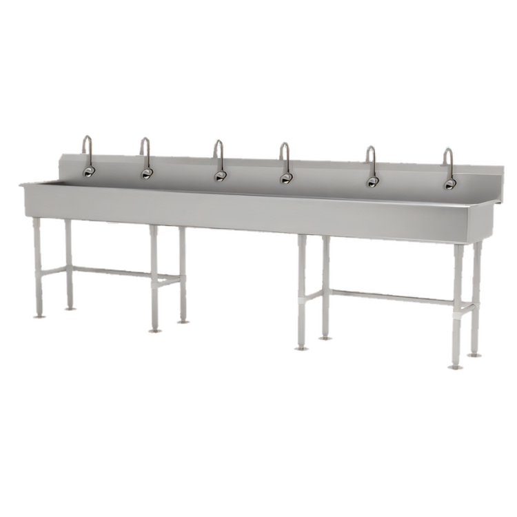 Product image #1 for Advance Tabco Multiwash 120-Inch 6-Station Freestanding Hand Wash Sink with 6 Electronic Faucets