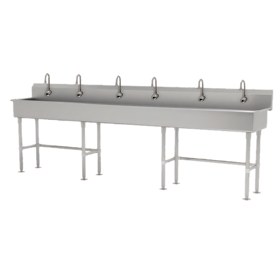 Product image #1 for Advance Tabco Multiwash 120-Inch 6-Station Freestanding Hand Wash Sink with 6 Electronic Faucets