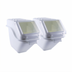 Thumbnail image #1 for Shelf Ingredient Bin Set of 2, 23.85 Liter Each, Food-Grade Plastic, Clear Hinged Cover, White