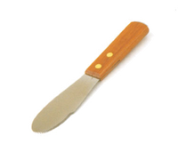 Crestware Stainless Steel Serrated Round-End Spreader with Wood Handle, 6-Inch Overall Length