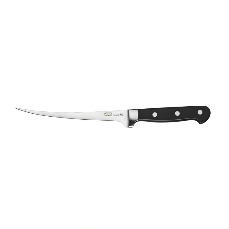 Product image #1 for Winco Acero 7-Inch Forged Full Tang Flexible Curved Fillet Knife with Black POM Handle