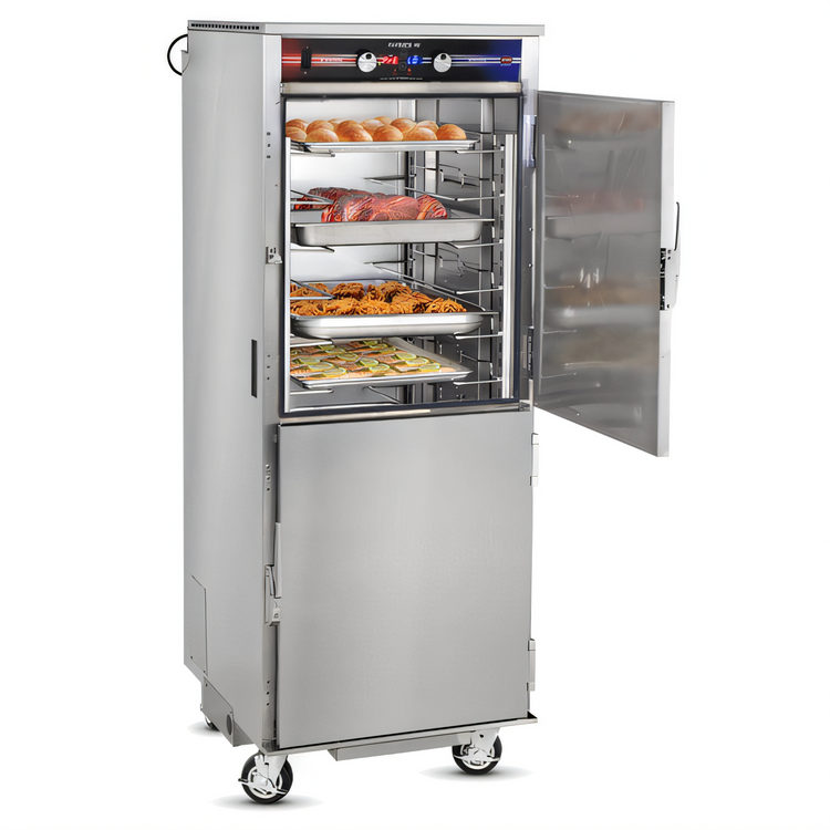 Product image #2 for FWE Clymate IQ Controlled Venting Humidified Heated Holding Cabinet, Mobile, 12 Full-Size Sheet Pan Capacity, Dutch Doors