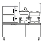 Thumbnail image #1 for Crown SCX-10-6-10 Two Compartment Steam Coil Convection Steamer with 6 & 10 Gallon Kettles