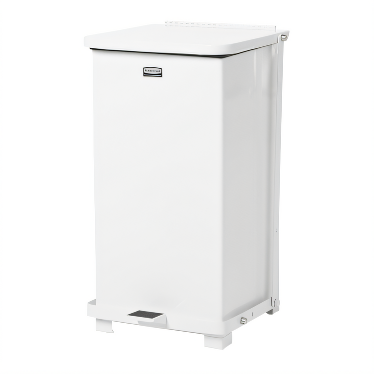 Product image #1 for Defenders 6-1/2 Gallon White Square Commercial Step Can with Retainer Band and Plastic Liner