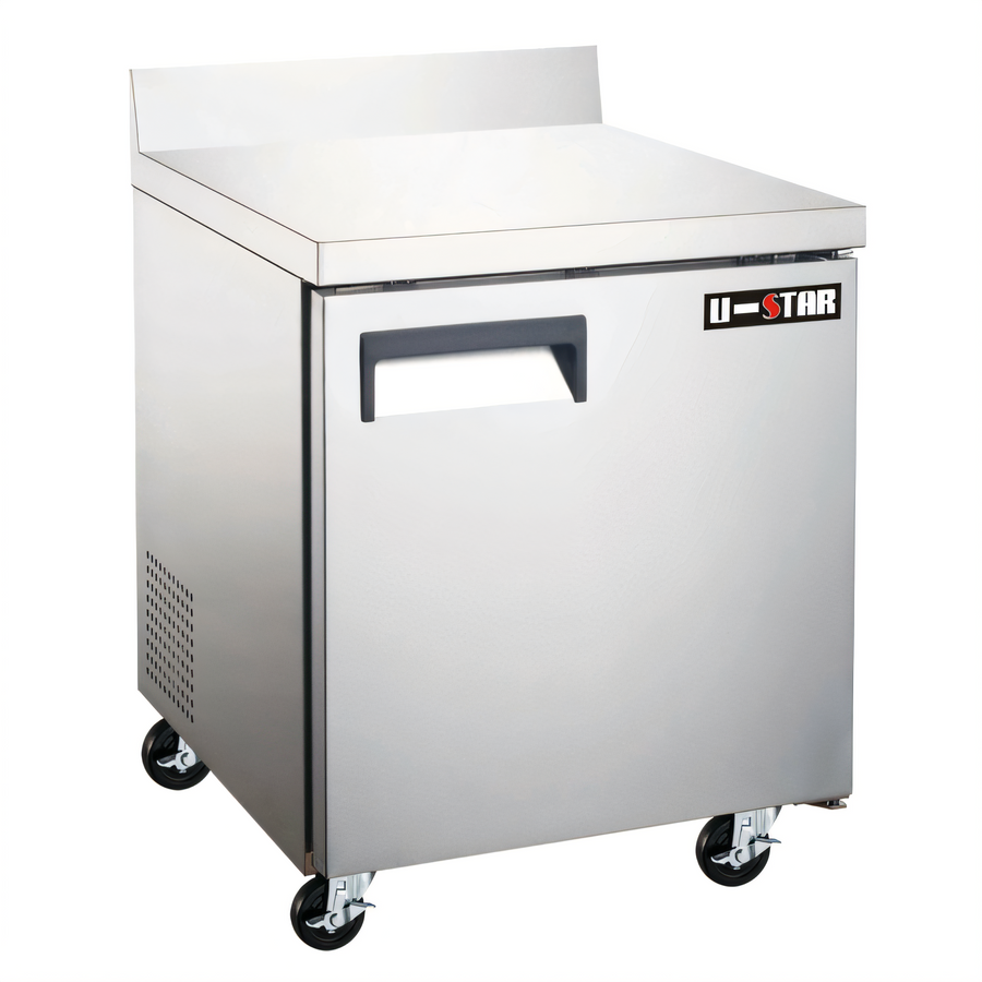 Product image #1 for U-STAR 27-Inch 1-Door Stainless Steel Worktop Freezer with Rear-Mounted Self-Contained Refrigeration