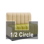 Thumbnail image #1 for ATSMFG ATS AT&S-AHC-R36-6CH GR6 Ruth Half Circle Booth, single, 48" x 90" x 48" long x 36" high, 6-channel back and seat back, channel deep seat