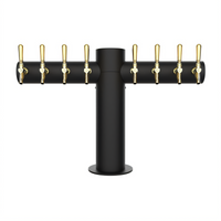 Micro Matic Metropolis T 8-Faucet Matte Black Glycol-Cooled Draft Tower