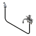 Thumbnail image #1 for T&S Brass B-1152 8-Inch Center Deck-Mount Workboard Mixing Faucet with 8-Inch Swing Nozzle, Spray Valve, and 48-Inch Hose