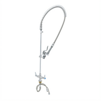 T&S Brass EasyInstall Single-Hole Deck Mount Pre-Rinse Faucet with 44-Inch Hose and 1.07 GPM Spray Valve