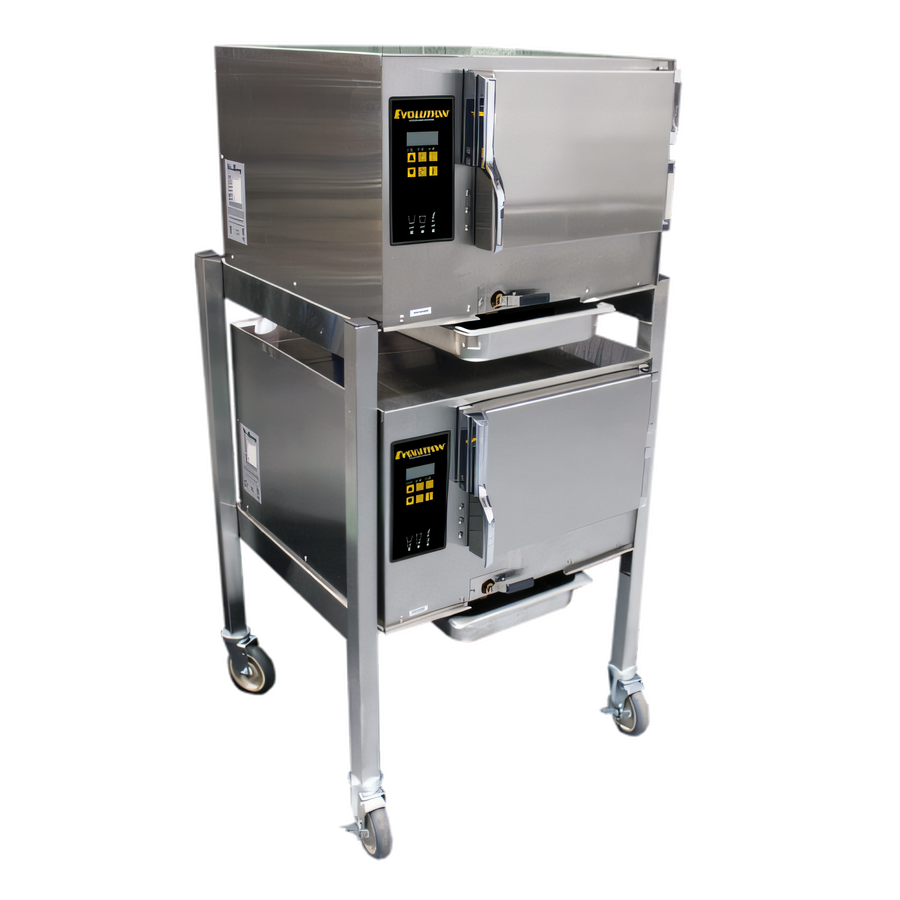 Product image #1 for AccuTemp Evolution Double-Stacked Connectionless Boilerless Electric Convection Steamer with Stand, 2 Compartments, 3-Pan Capacity Each, 208V