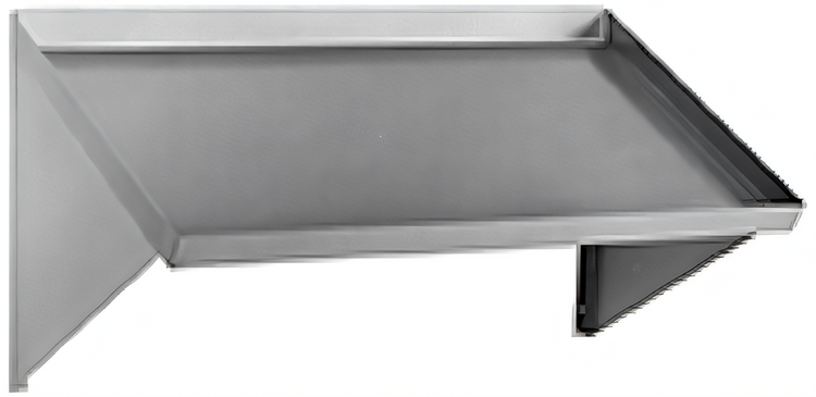 Product image #1 for Wall-Mounted Slanted Solid Dishtable Rack Shelf, 21 x 21 Inches, Right-Side Drip Tube