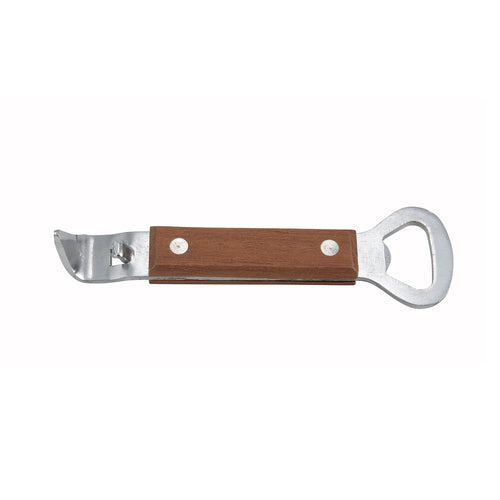 Product image #1 for Winco Stainless Steel Can Tapper/Bottle Opener with Wooden Handle, 7-Inch