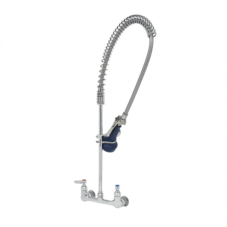 Product image #1 for T&S Brass EasyInstall Spring-Action Wall-Mount Pre-Rinse Unit with 18-Inch Riser, 44-Inch Hose, and Wall Bracket