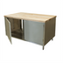 Thumbnail image #1 for BK Resources Dual-Access Hard Maple Wood Top Work Table with Locking Cabinet Base, 60 x 30 x 34-3/4 Inches