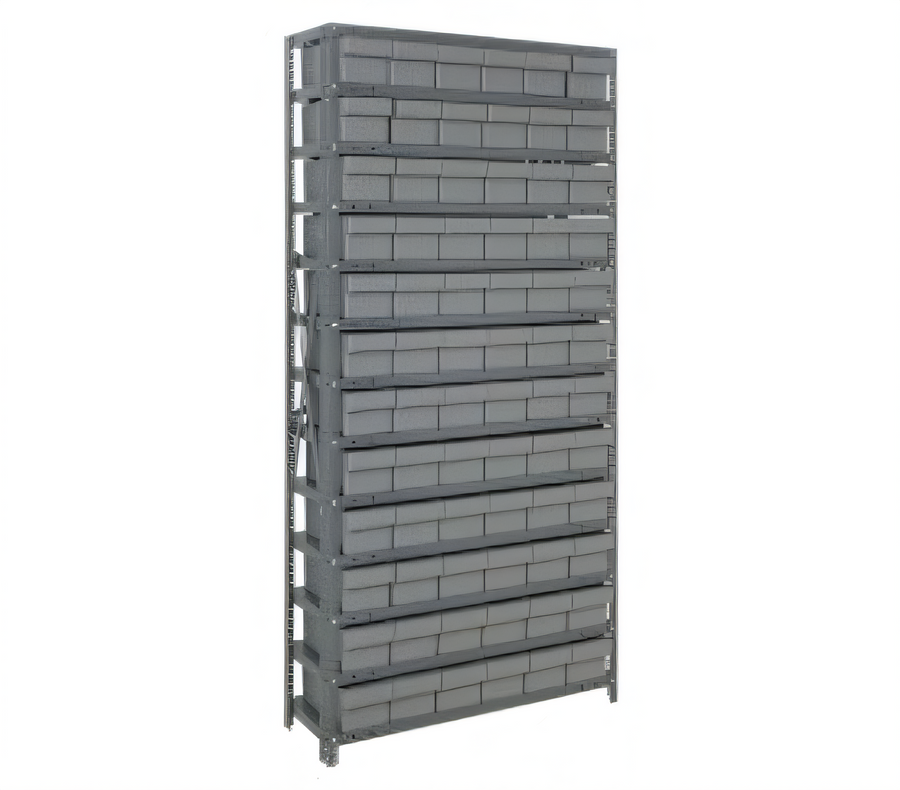 Product image #1 for Quantum Heavy-Duty Stationary Wire Shelving Unit, 36"W x 18"D x 75"H, with 13 Shelves and 72 Bins