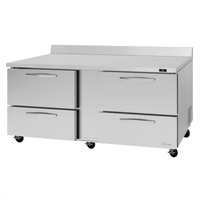 Turbo Air PRO Series 72-5/8-Inch Two-Section Refrigerated Work Top with 4 Drawers