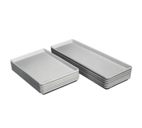 White ABS Cryolac Rectangular Bakery Display Platter, 18 x 26 x 1 Inch