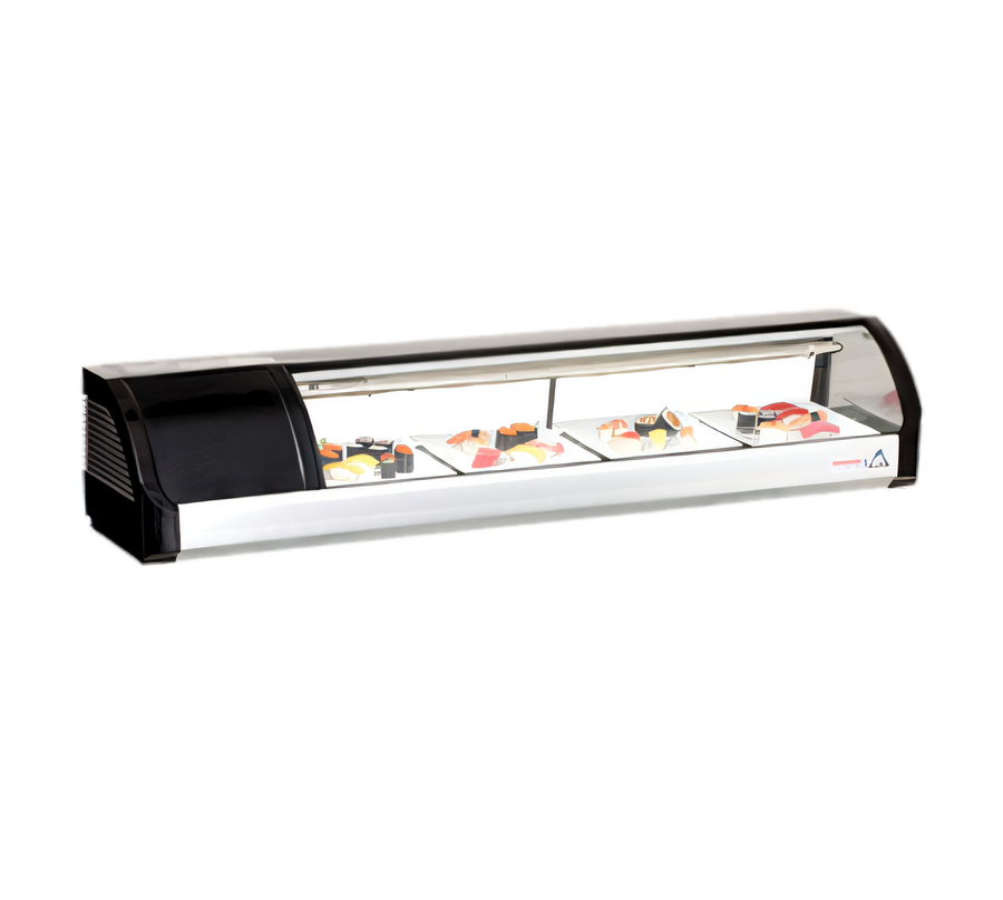 Product image #1 for Everest Refrigeration 59-Inch Countertop Sushi Display Case with Curved Glass and Left-Mounted Self-Contained Refrigeration