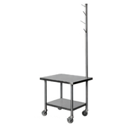 Dinex Mobile Stainless Steel Mixer Stand with Marine Edge Top, Undershelf and 4-Inch Casters, 29 x 23 x 28-1/2 Inches