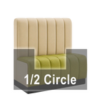 Thumbnail image #1 for ATSMFG ATS AT&S-AHC-R42-6CH GR8 Ruth Half Circle Booth, single, 48" x 90" x 48" long x 42" high, 6-channel back and seat back, channel deep seat