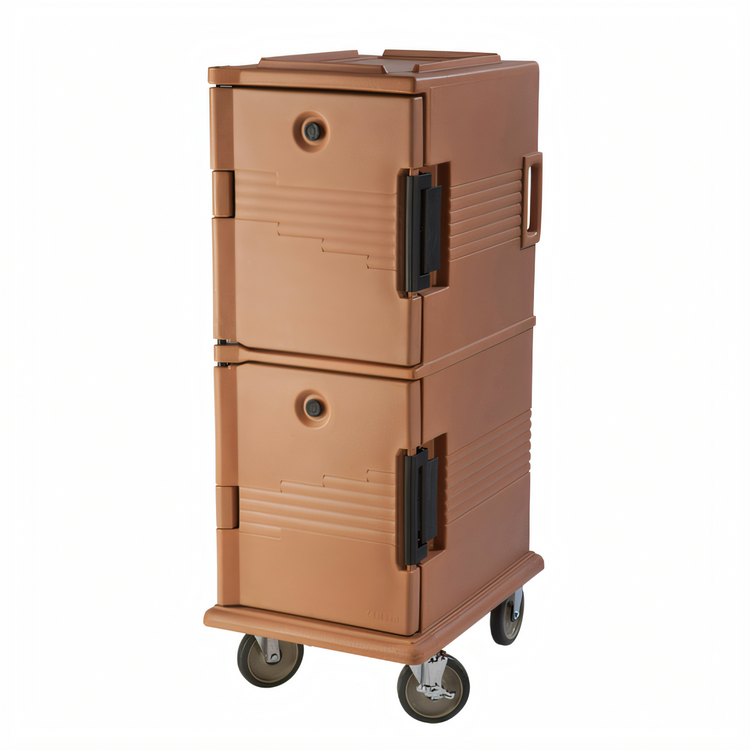 Product image #2 for Cambro Ultra Camcart® Non-Electric Front-Loading Insulated Food Pan Carrier, 2-Compartment, 60 Qt Per Cavity, Coffee Beige