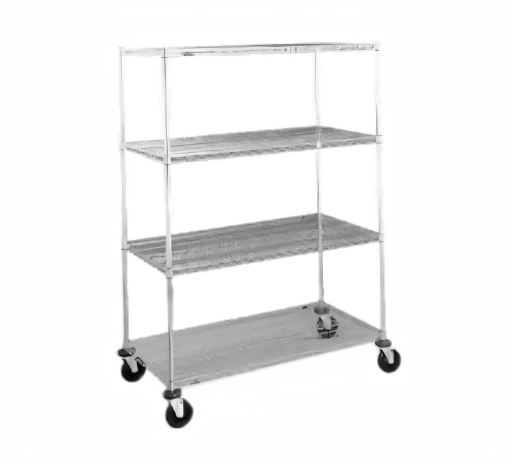 Product image #1 for Metro Super Erecta 4-Shelf Wire Stem Caster Cart, 36 x 18 x 69 Inches, 900 lb. Capacity, Polyurethane Casters