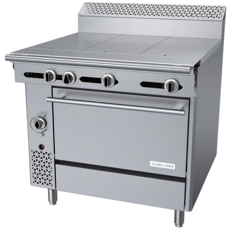Product image #1 for Garland Cuisine C36-8C 36-Inch Heavy-Duty Gas Range with Three 12-Inch Hot Tops and Convection Oven