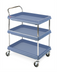 Thumbnail image #1 for Metro Deep Ledge 3-Tier Utility Cart with Open Base and Polymer Shelves, Slate Blue