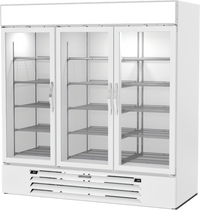Beverage Air MarketMax Dual-Temp Glass Door Reach-In Refrigerator/Freezer Merchandiser, 3-Section, White