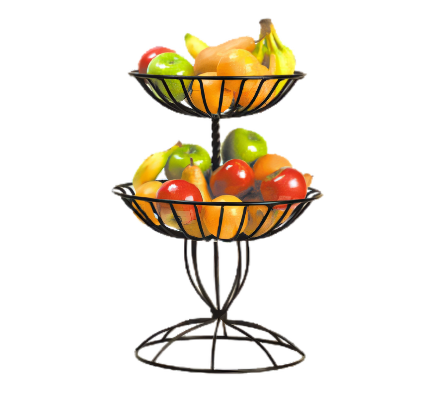 Product image #1 for Two-Tier Black Wrought Iron Buffet Display Basket