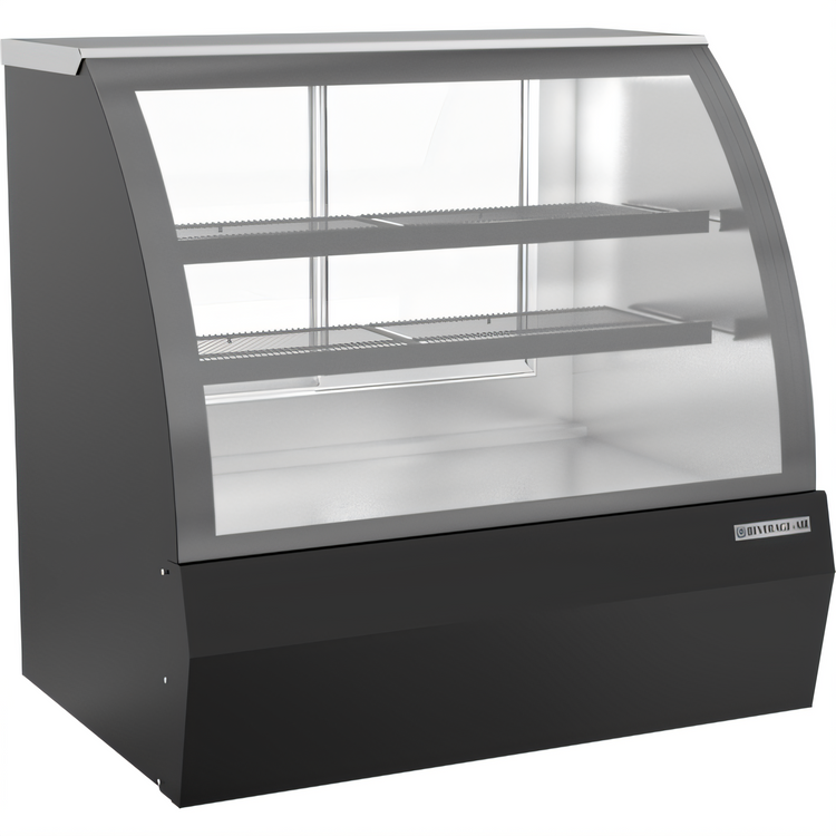 Product image #1 for Beverage-Air 49-Inch Open-Food Rated Refrigerated Full-Service Deli Case, Curved Glass Front, Sliding Rear Doors, 14 Cu. Ft., Black