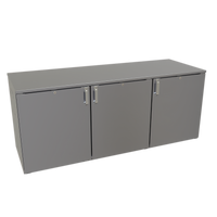 Glastender Pass-Thru Back Bar Cooler, 72-Inch, Three-Section, Remote Refrigeration, Low Profile
