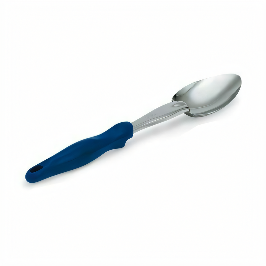 Product image #1 for Vollrath Ergo Grip Heavy Duty Solid Serving Spoon, Blue Nylon Handle, 13-13/16 Inch