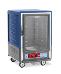 Metro C5 3 Series Mobile Half-Height Heated Holding Cabinet with Clear Polycarbonate Door