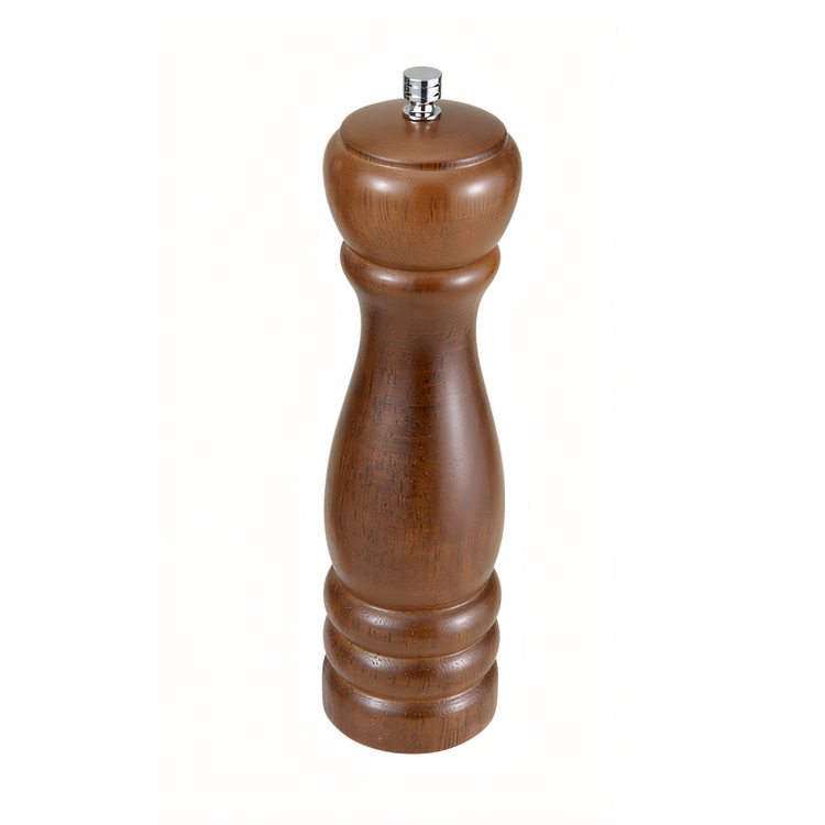 Product image #1 for Winco 8-Inch Tabletop Pepper Mill with Rubberwood Body and Zinc Alloy Grinder