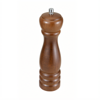 Winco 8-Inch Tabletop Pepper Mill with Rubberwood Body and Zinc Alloy Grinder