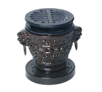 Town Equipment Dragon-Style Japanese Hibachi Stove Set with Removable Cast Iron Grill