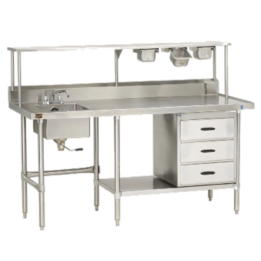 Product image #1 for Duke Manufacturing 14 x 16 x 8-1/2 Inch 1-Compartment Stainless Steel Work Table Sink with Crumb-Cup Drain