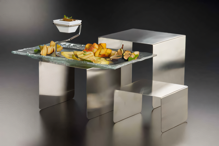 Product image #1 for Nesting Stainless Steel Square Buffet Riser Set, 3-Piece, Satin Finish