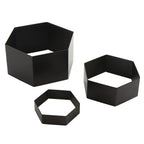 Thumbnail image #1 for American Metalcraft RHB3 Black Hexagonal Buffet Riser Set of 3 Case of 6