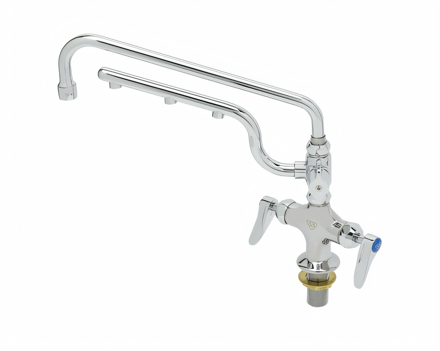 Product image #1 for T&S UltraRinse Single-Hole Deck-Mount Manual Mixing Faucet with 12-Inch Swing Nozzle and 10-Inch Spray Arm