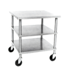 Thumbnail image #1 for Dinex DXP7051 30 x 30-Inch Stainless Steel Utility Table, Open Base with 2 Shelves, 5-Inch Swivel Casters