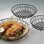 Thumbnail image #1 for American Metalcraft WIB120 12-Inch Round Black Metal Wire Serving Basket Case of 12