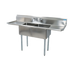 Thumbnail image #1 for BK Resources Two-Compartment Stainless Steel Sink with Left and Right Drainboards, 76-Inch Wide