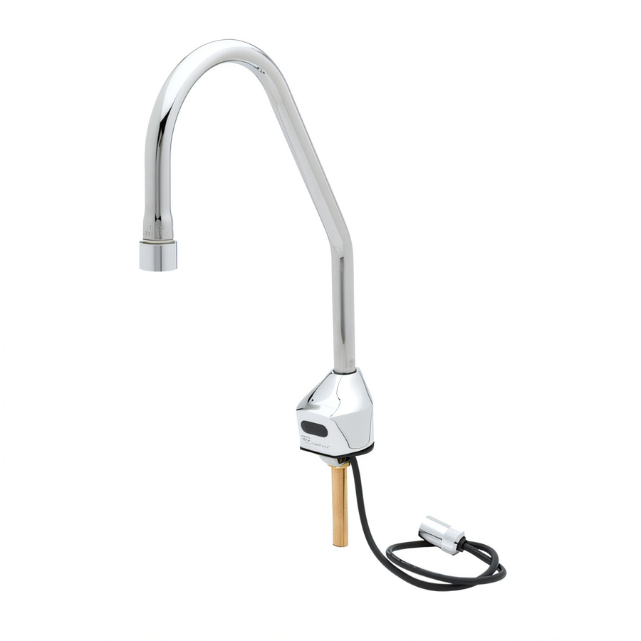 Product image #1 for ChekPoint Touchless Electronic Deck-Mount Faucet with Rigid Surgical Bend Gooseneck Nozzle and 2.2 GPM Laminar Flow Device