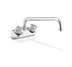 Thumbnail image #1 for Steel Works Stainless Wall-Mount Commercial Faucet with 12-Inch Swing/Swivel Spout, 4-Inch Centers